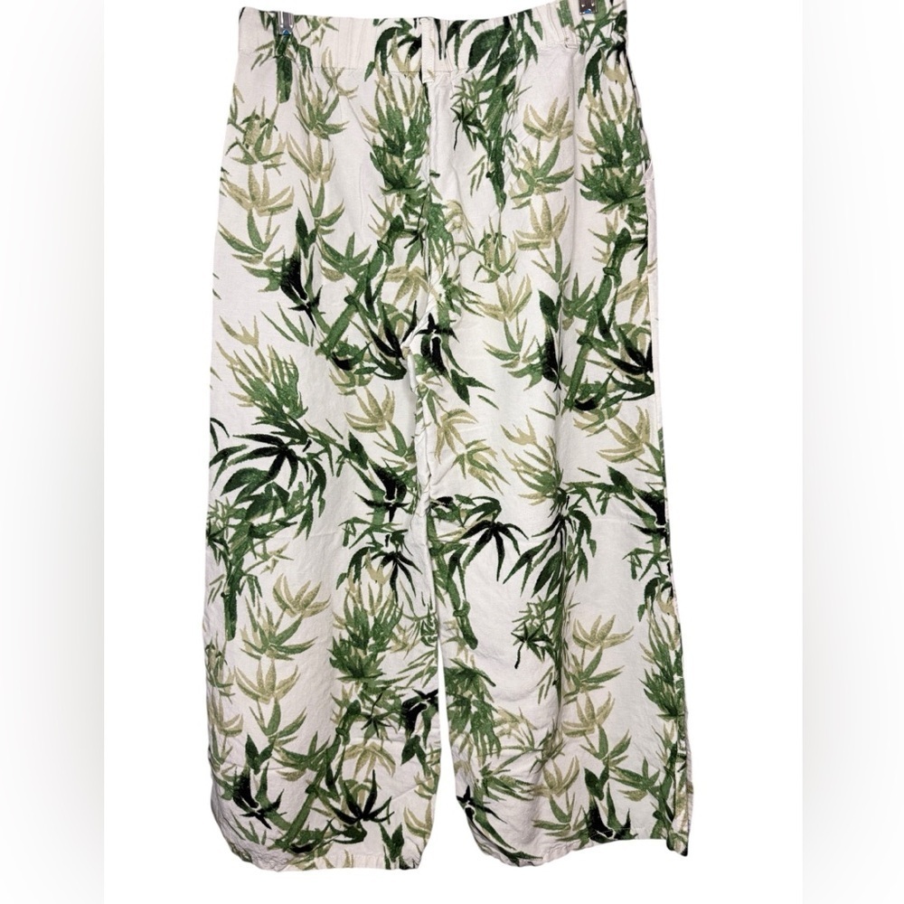 J Jill Tropical Print Wide Leg Pants Size Small